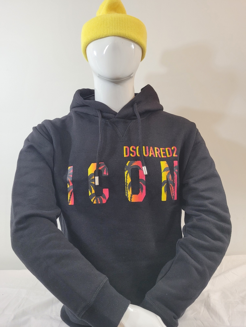 Dsquared2 Men's Black Red & Yellow Icon  Print Sweatshirt Size M $667 Authentic